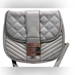 Michael Kors- soft grey leather crossbody bag- like new